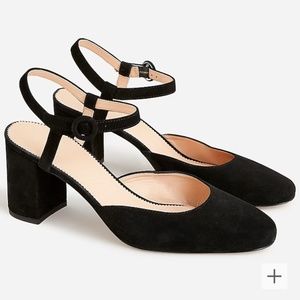 Ankle Strap Pumps in Suede